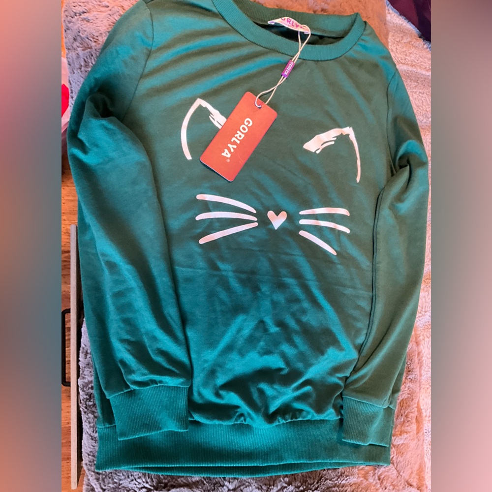 GORLYA GIRLS KITTY PULLOVER SWEATSHIRT SIZE 11-12Y